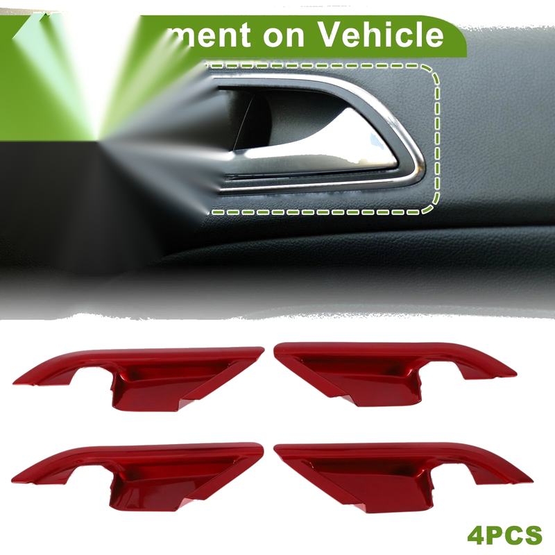 Toyota Camry (2018-2022) 4 x Red ABS Interior Door Handle Bowl Cover Trim