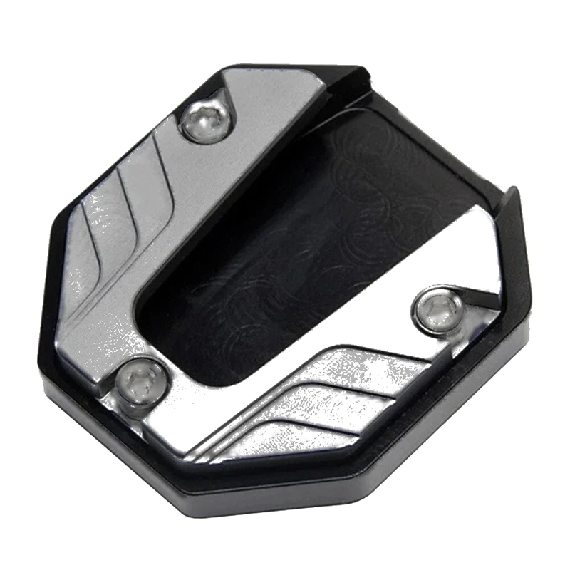 Motorcycle - Silver Kickstand Extender Foot Side Stand Pad
