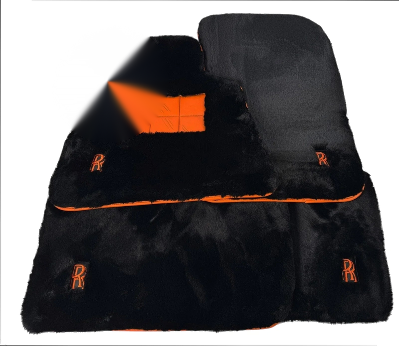 Rolls Royce Ghost Series I - Orange Leather Sheepskin Car Floor Mats
