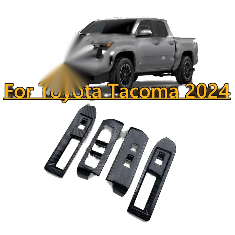 Toyota Tacoma 4x ABS Carbon Fiber Pattern Window Lift Cover Trim (2024–2024)