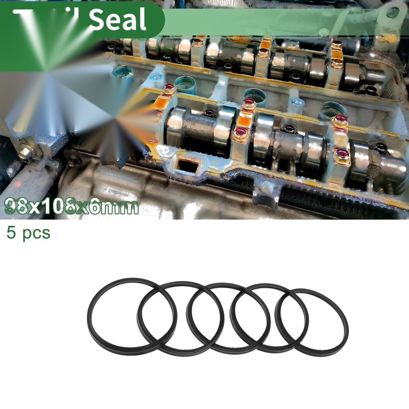Make Model Oil Seal 98x108x6mm NBR Black 5 pcs