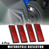 Motorcycle 4pcs M5x0.8 Red Universal Screw Mount Round Warning Reflector