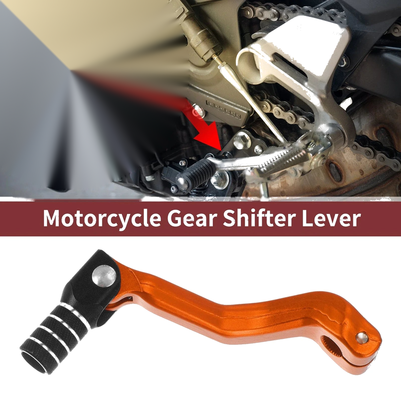 Kayo T2 Folding Motorcycle Gear Shifter Lever Orange Black Silver Tone 1 Pc