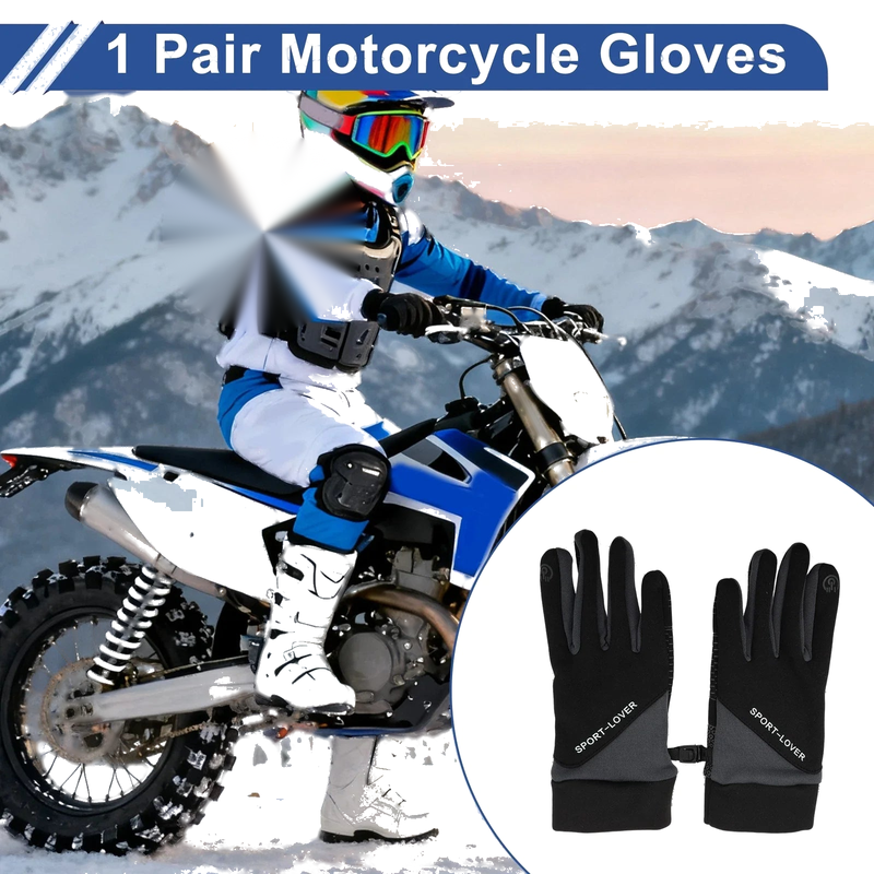 Mountain Biking Polyester Full Finger Outdoor Fleece Cycling Gloves