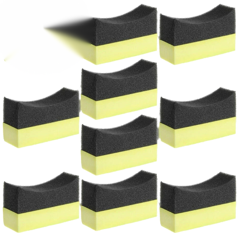 Car 10x Tyre Tire Dressing Applicator Curved Foam Sponge Pad
