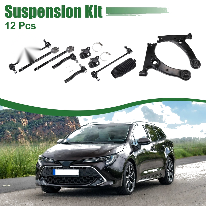 Toyota Corolla 12pcs Front Suspension Control Arm Tie Rod End (2003–2008)
