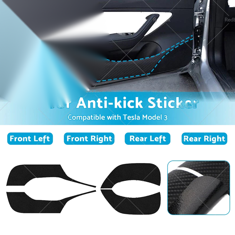 Tesla Model 3 Car Door Anti-Kick Sticker Cover (2017-2023)
