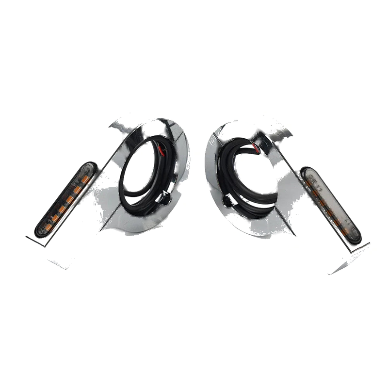 Harley Touring Dyna 33MM-37MM Amber Chrome Fork Turn Signal Lights