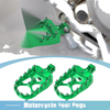 Motorcycle Pair Wide Foot Peg 360° Rotating Aluminum Footpeg Green