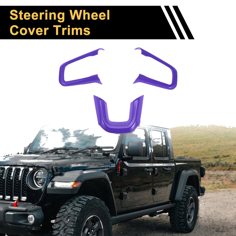 Jeep Wrangler JL JLU (2018-2024) - Purple Steering Wheel Cover Trims