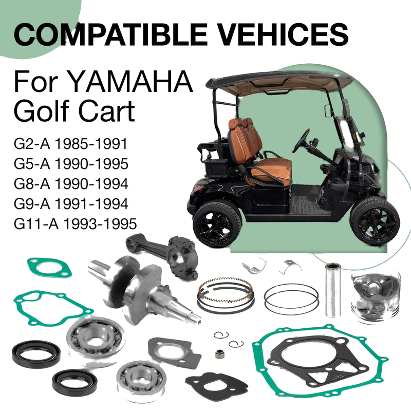 Yamaha G2-G11 Crankshaft Rod Piston Ring Gasket Bearings (1990–2008)