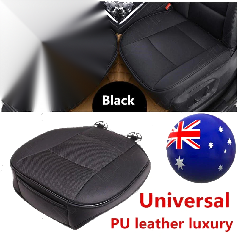 AU Models Black Luxury PU Leather Car Seat Cover Protector