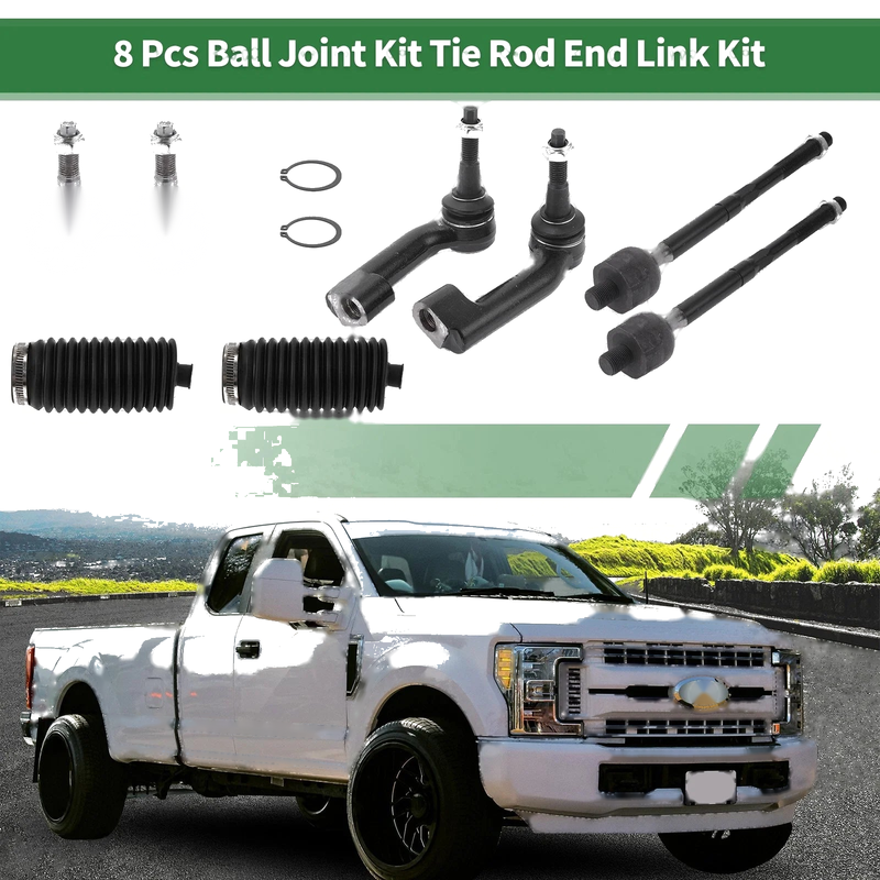Chevrolet Aveo 8pcs Front Suspension Kit Tie Rod Ends & Lower Ball Joints (06-11)