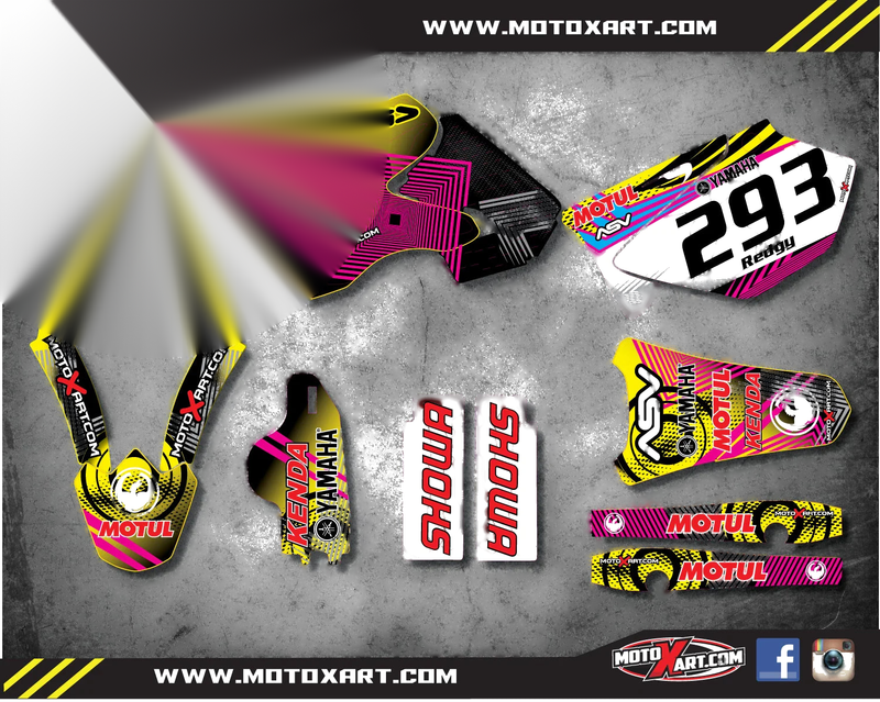 Yamaha YZ 125 Decals NEON Style Custom Graphic Kit (2006-2007)