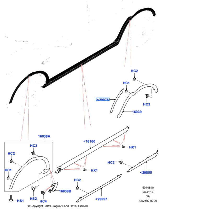 Land Rover Discovery Sport (2015-2022) Left Rear Wheel Arch Molding