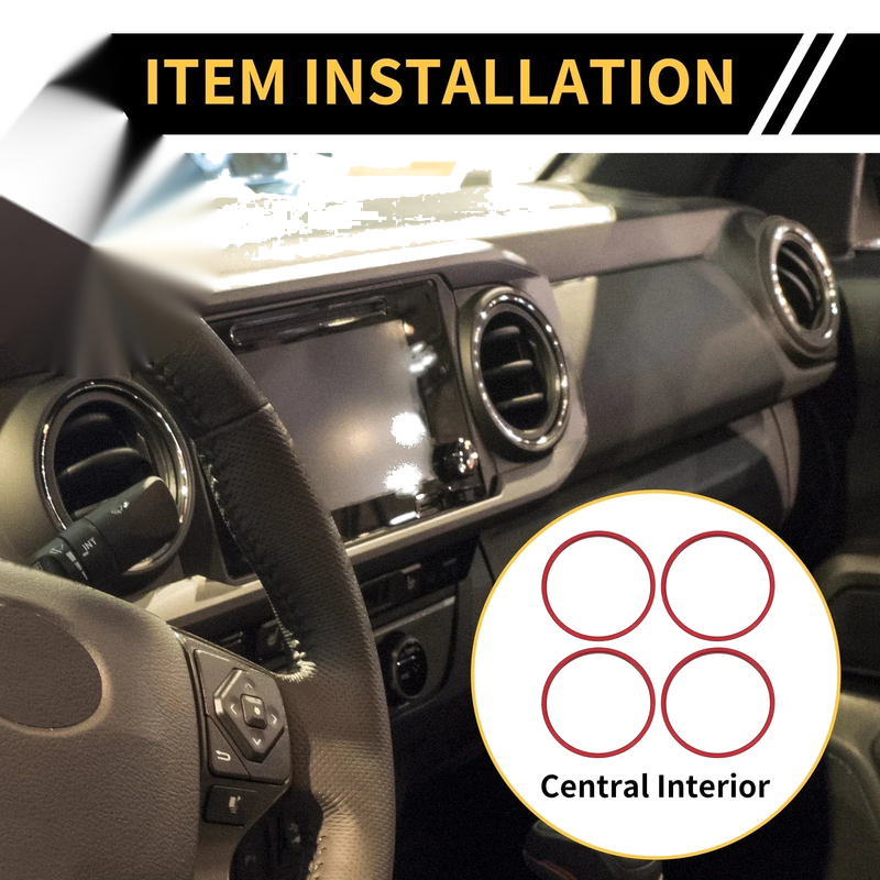 Toyota Tacoma AC Vent Dashboard Decoration Rings Red (2016–2023)