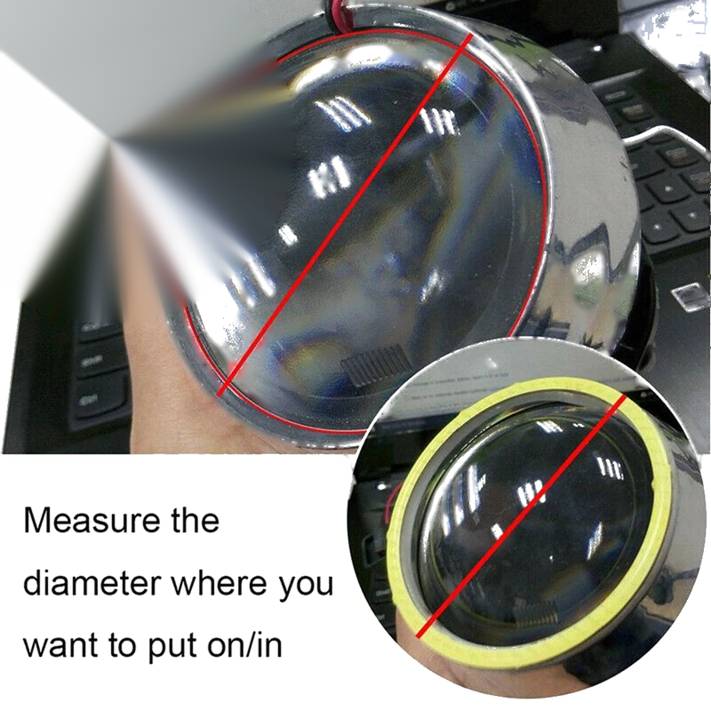 Universal Car 70MM 12V LED Halo Ring DRL Fog Headlights