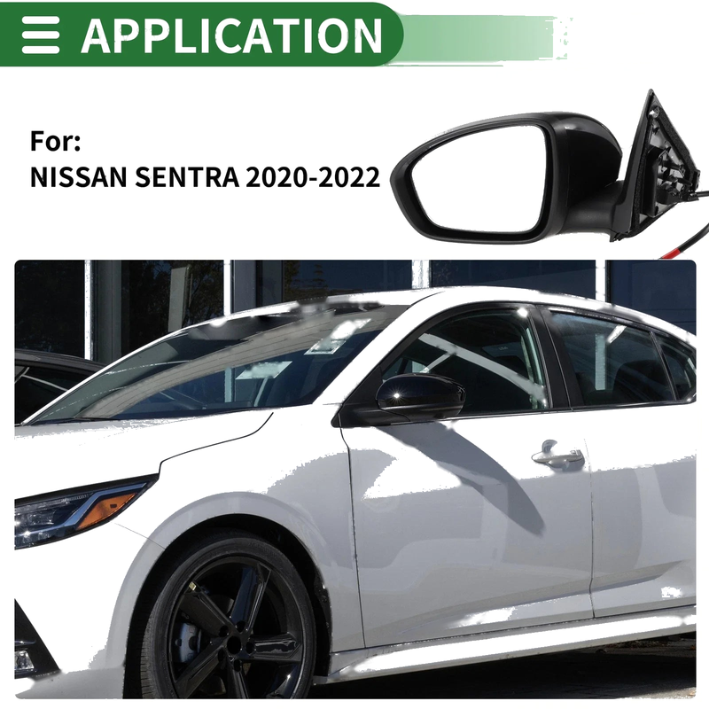 Nissan Sentra 2020-2022 Manual Folding Black Left Side Door Mirror