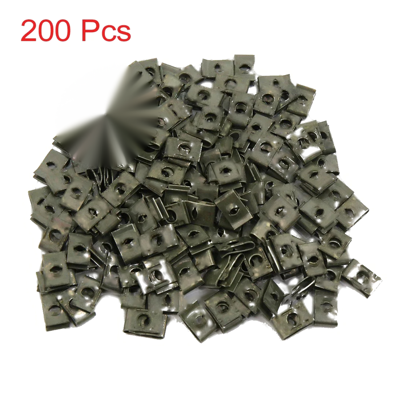 200pcs Dark Green Metal Motorcycle Fairing Bolts Screws U-Type Fastener Clips