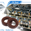 Rotary Shaft Seal FKM Rubber Oil Seal 16x26x7mm Brown 2 Pcs