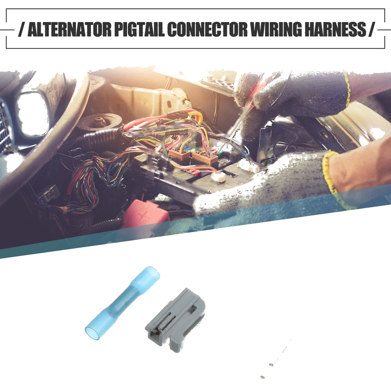 Ford - Plastic White Alternator Pigtail Connector Wiring Harness