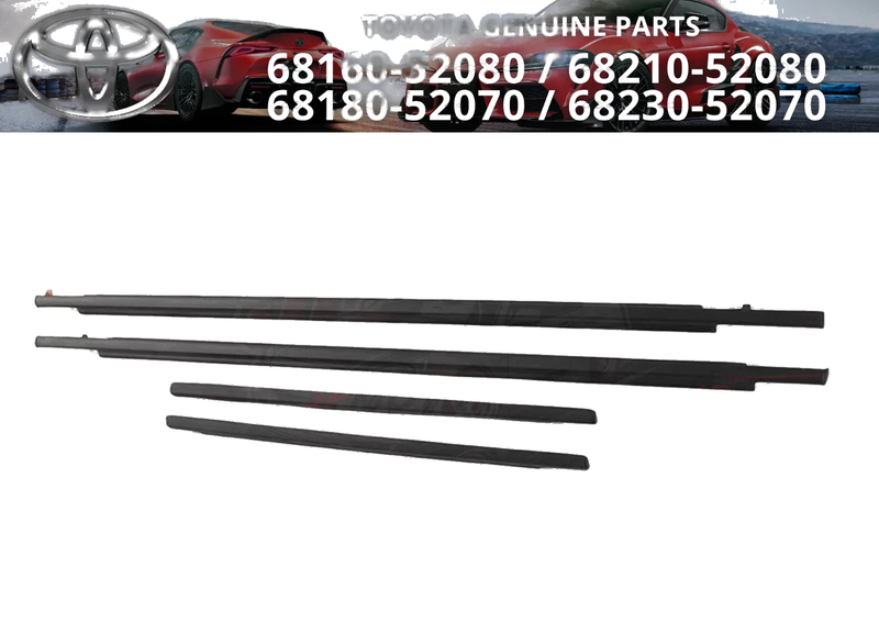 Toyota Scion xA Weatherstrip, Door Glass Outer F/R LH/RH Set (04–06)