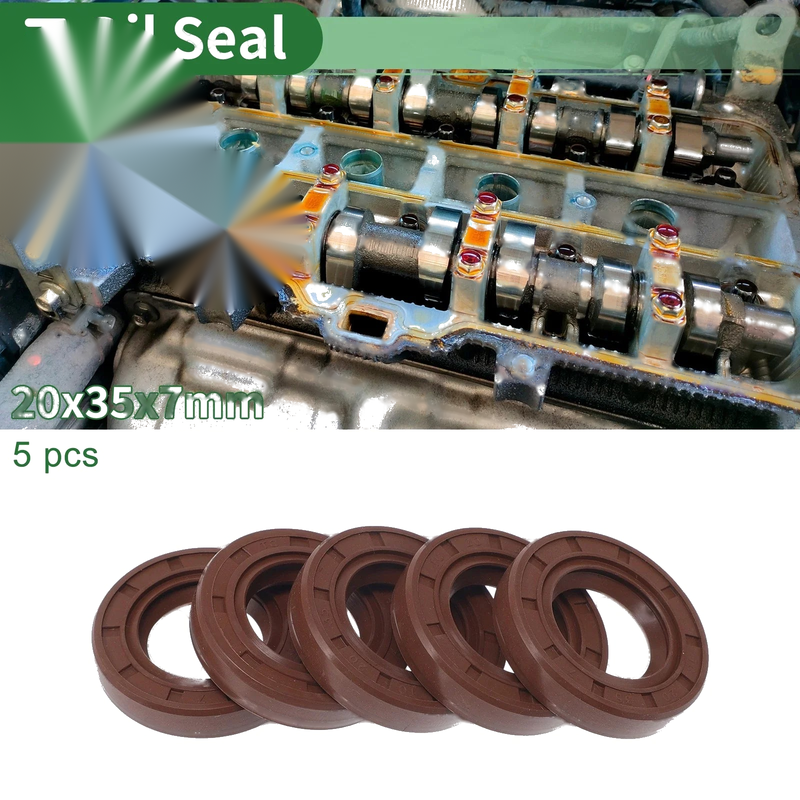 Oil Seal 20x35x7mm 5 Pcs Seal Ring Rotary Shaft Seal FKM Rubber