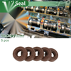 Oil Seal 14x30x10mm 5 Pcs FKM Rubber High Pressure Brown