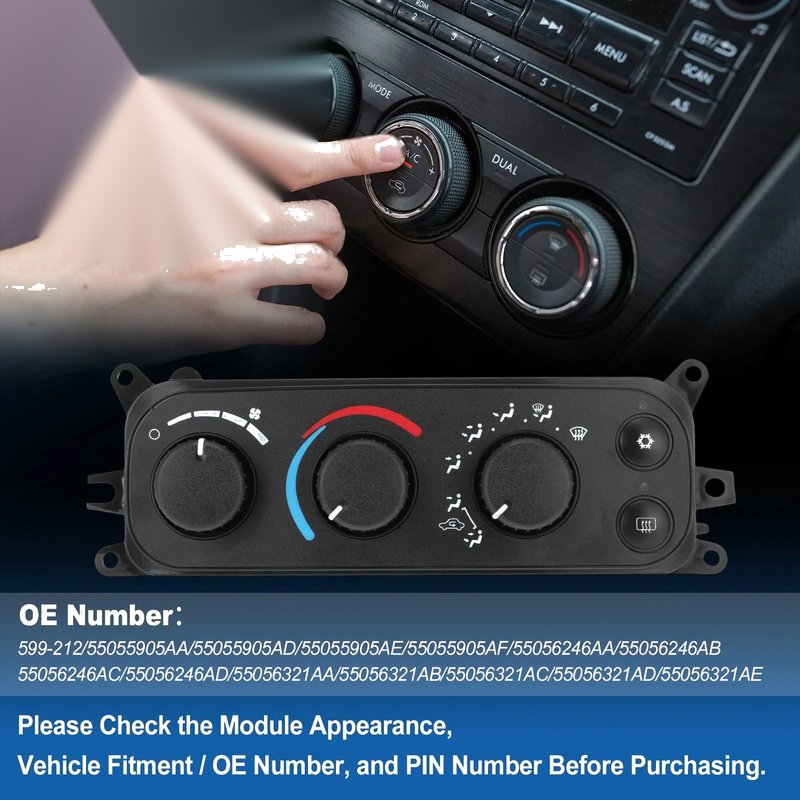 Ram 1500 2500 3500 A/C Heater Climate Control Module Panel (2002-2005)