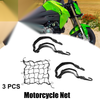 Motorcycle Black 3 x 40cm Elastic Luggage Cargo Net 60cm Helmet Net