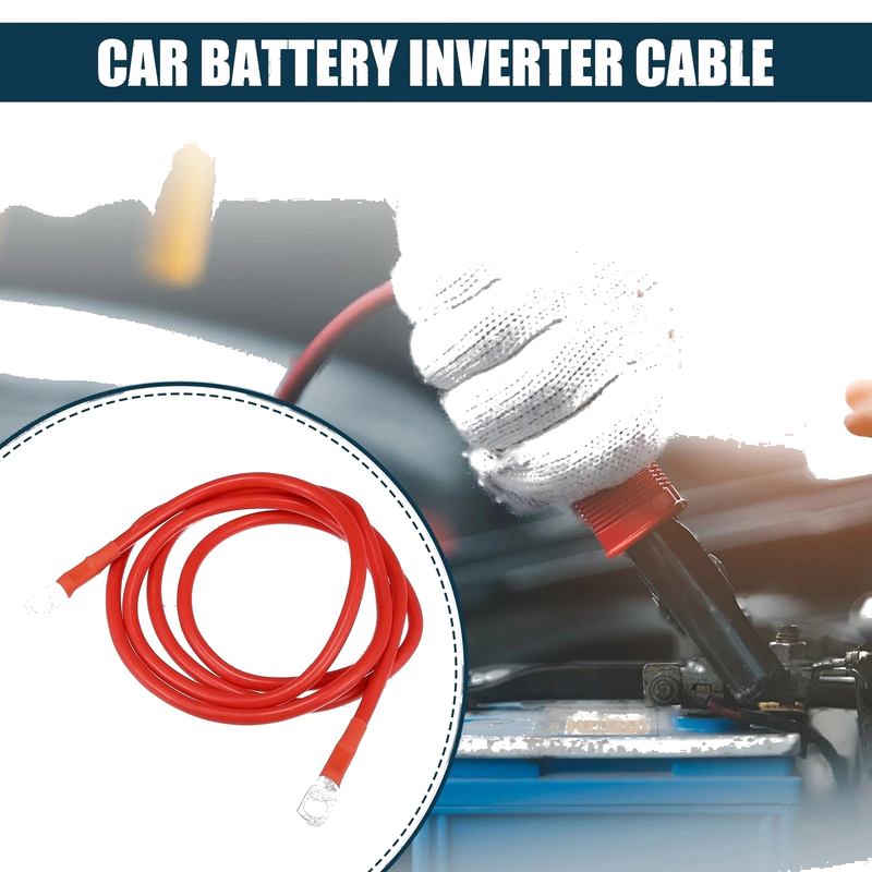 Car Marine Battery Inverter Cable 8AWG 5ft Copper Wire Red 1 Pc