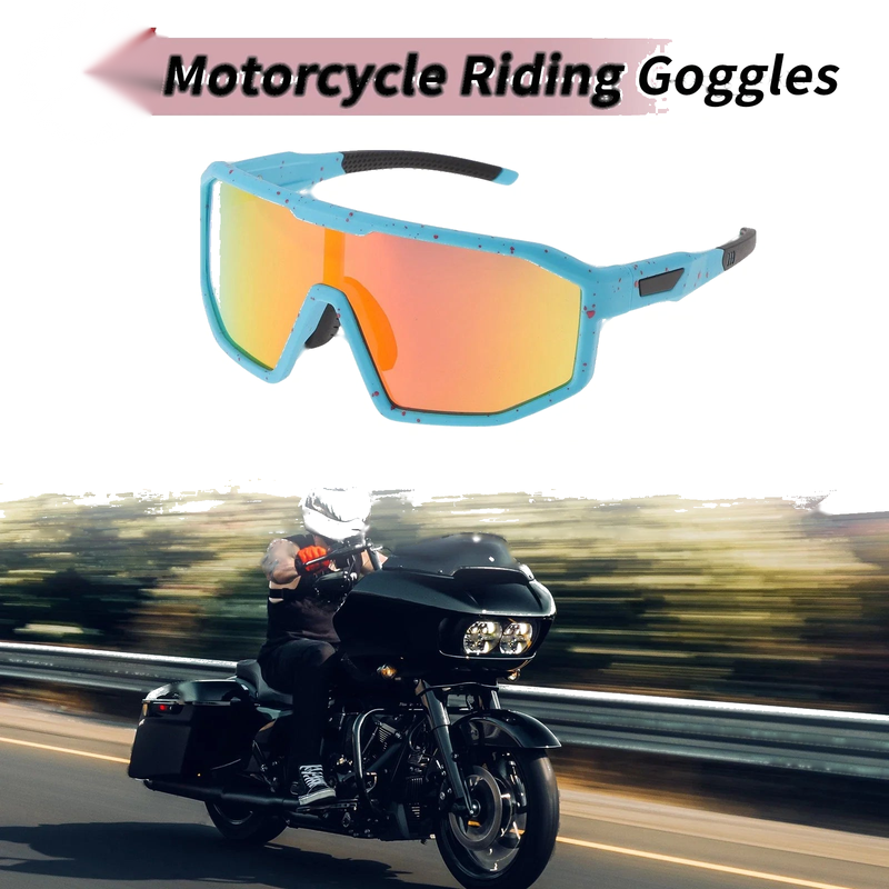 Motorcycle Motorcycle Riding Goggles Red Lens Blue Red Frame