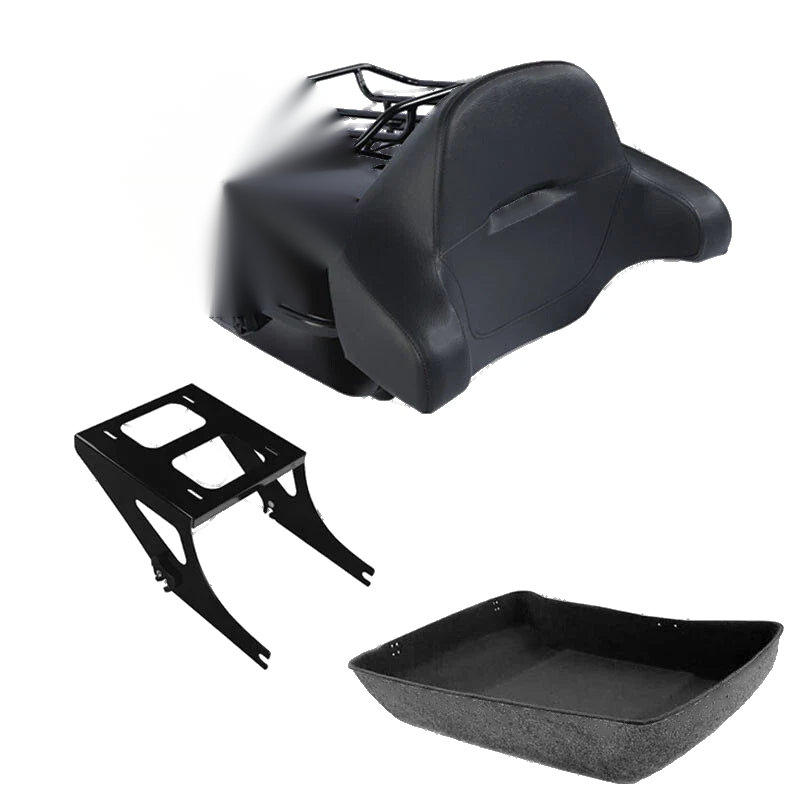 Harley Fatboy FLSTF Black Chopped Trunk Backrest Rack Mount (2008-2017)