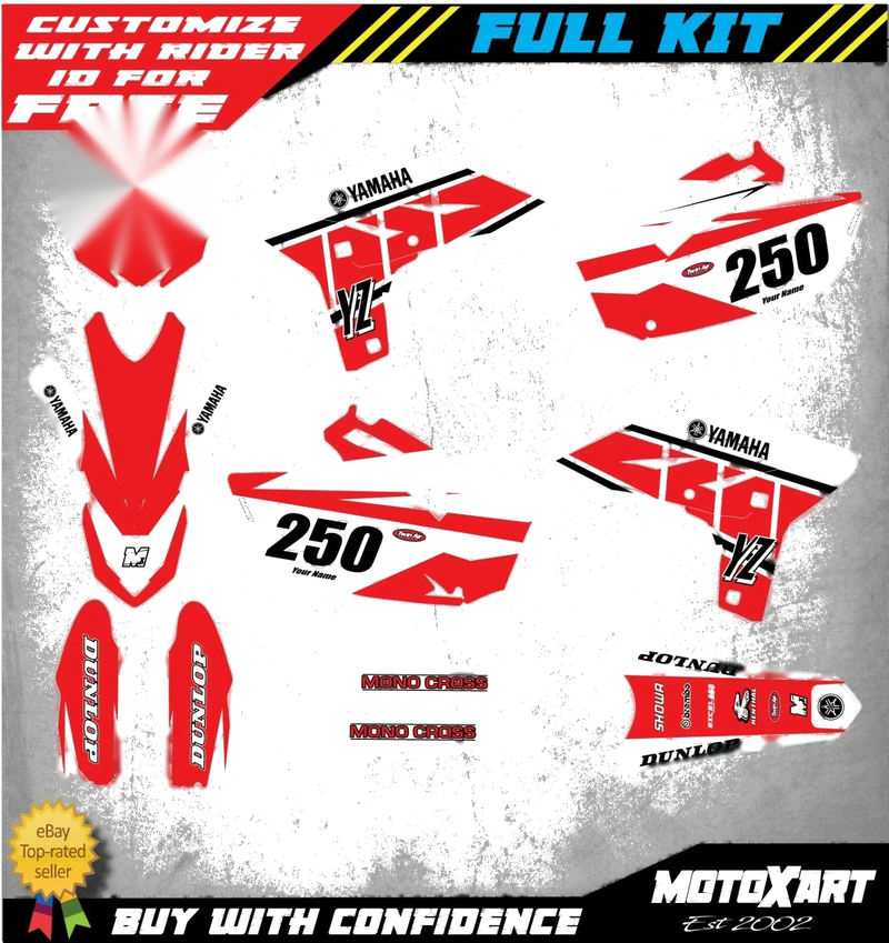 Yamaha YZF 250 2010-2013 Retro Style Stickers Custom Graphics Kit