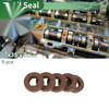 Oil Seal 17x35x10mm FKM Rubber High Pressure Brown 5 Pcs