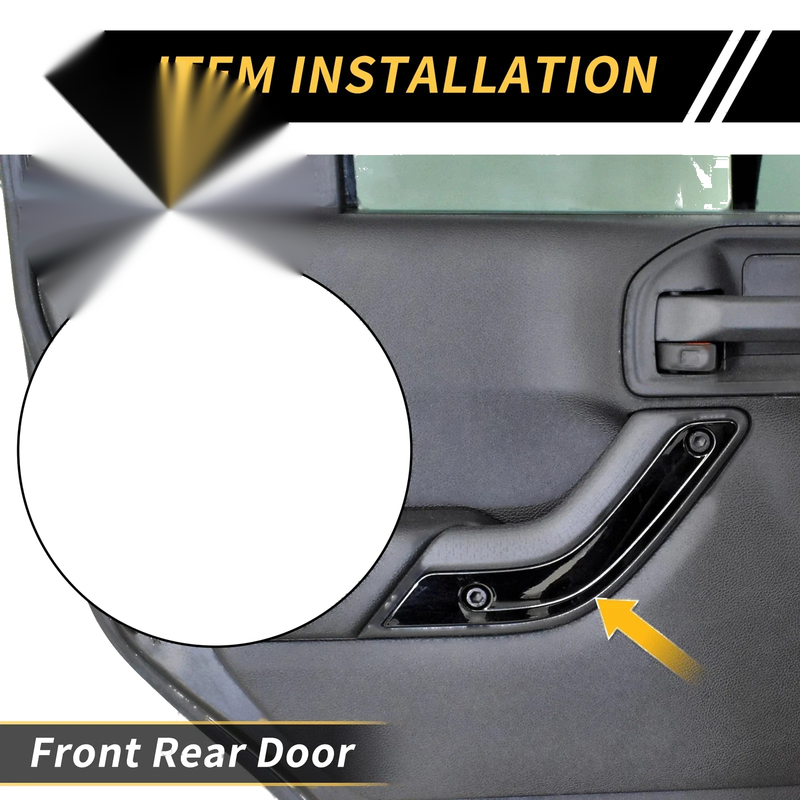 Jeep Wrangler White Front Rear Door Handle Panel Bezel Cover Trims (2007-2023)