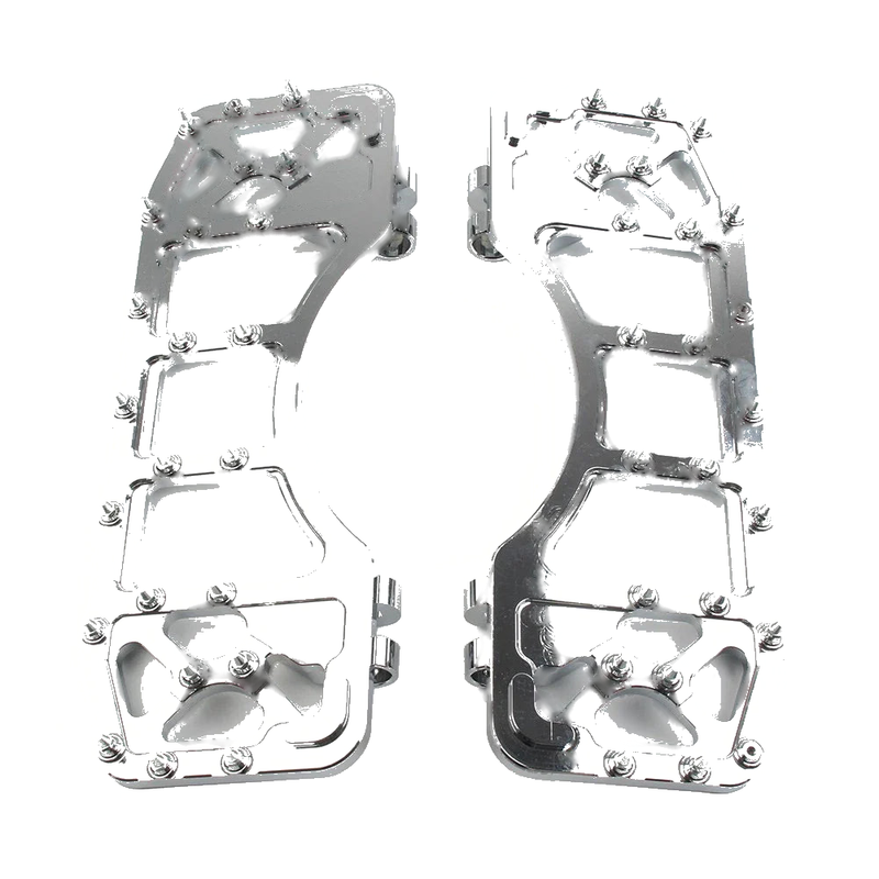 Harley Touring Dyna FLD (2014-2023) - Chrome Pair CNC Front Floorboards