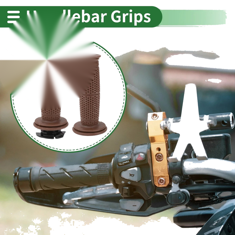 Motorcycle 7/8" 22mm Hand Grips Cover Handlebar Cover TPU Brown