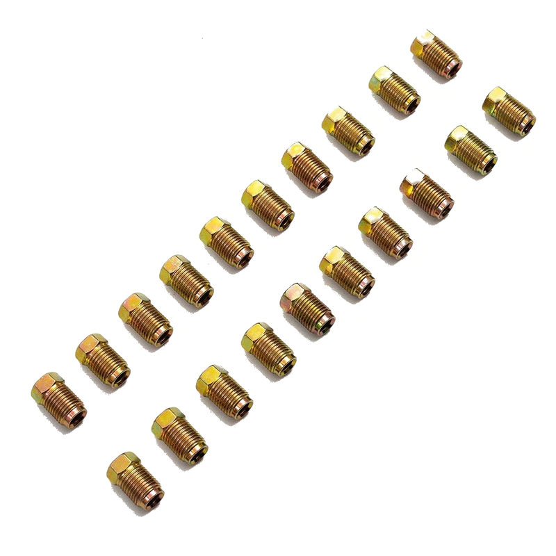Metric Brake Line Fittings Nuts End Union 10mm1mm Zinc Set Inverted Flares