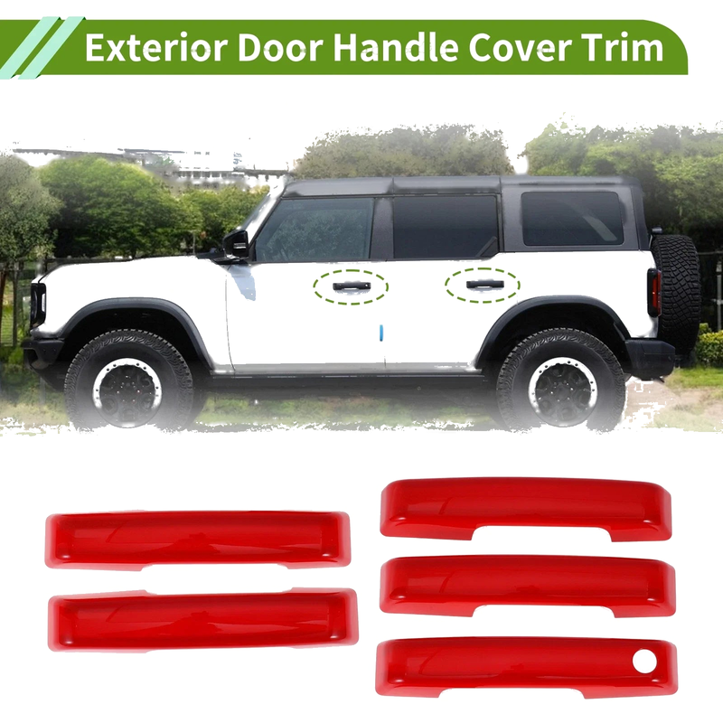 Ford Bronco (2021-2025) Red ABS 1 Set Exterior Door Handle Cover Trim