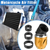 Motorcycle Universal Air Filter 26/35/42/48mm ID 140x700mm Gold Tone