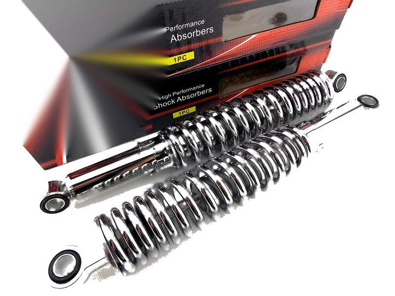 Honda VT500 365mm JBS Chrome Rear Shock Absorbers (1983-1984)
