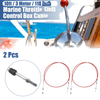 2pcs 10ft 118 Inch Marine Throttle Shift Control Box Cable with Clevis Red