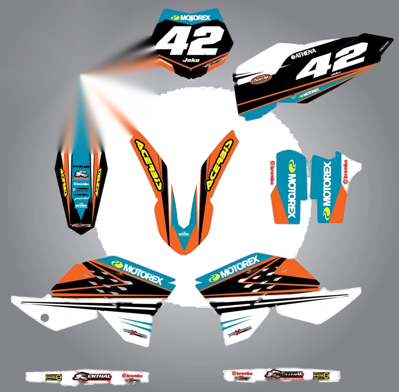 KTM SX SXF Custom Graphics Full Kit - STRIKE STYLE Stickers (2007-2010)