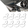 8pcs Stainless Steel Motorcycle Tie Down Anchor Hooks Strap Rings Silver Tone