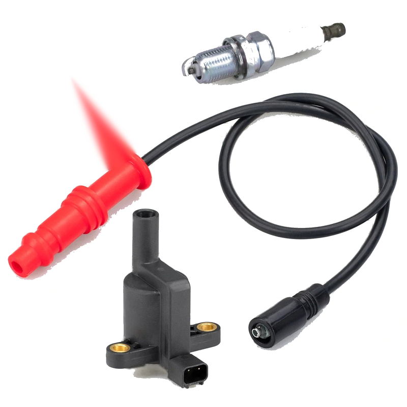 Polaris Ranger 500 4x4 Ignition Coil w/ Wire Cap & Spark Plug (2008-2012)