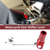 Bosuer M5 Silver Tone Red Folding Motorcycle Gear Shifter Lever