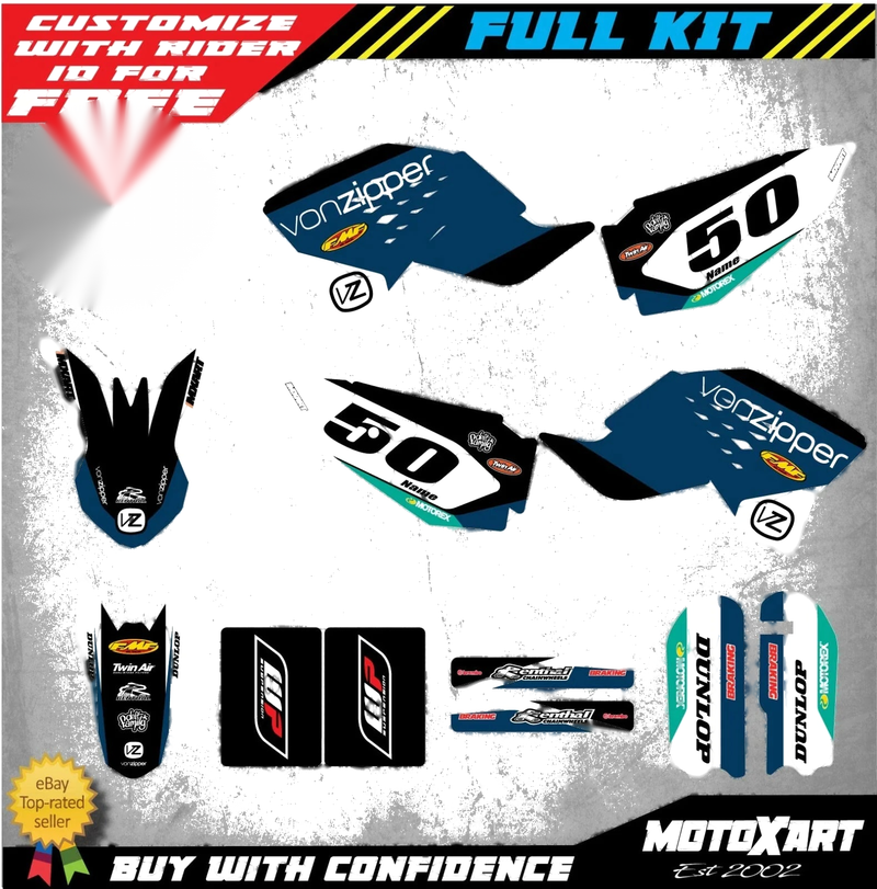 KTM 50 Custom Graphics Full Kit FLOW STYLE Stickers Decals (2009-2015)