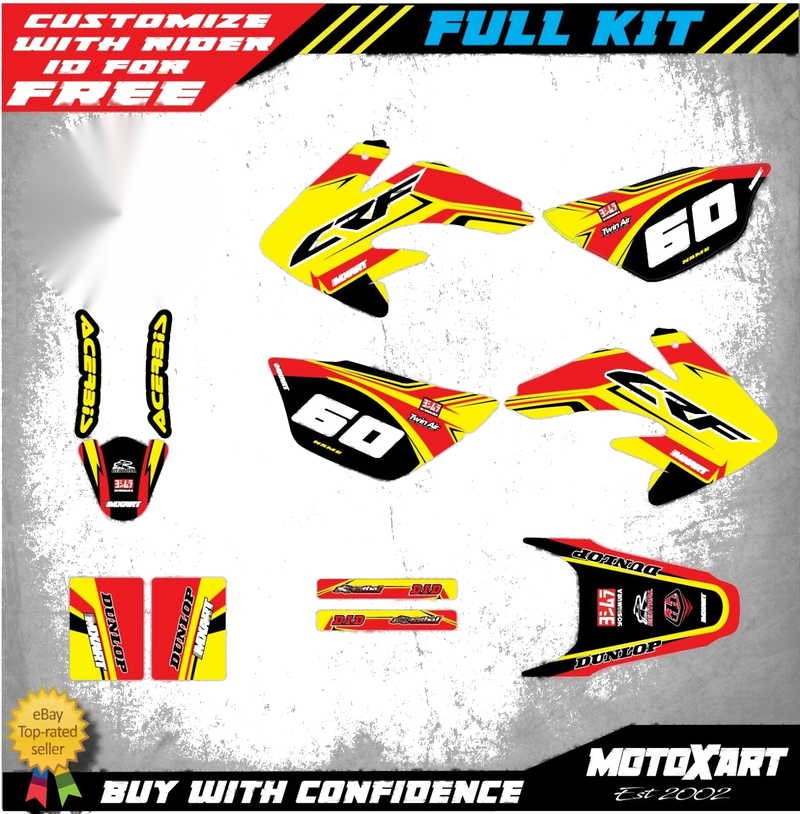 Honda CRF 100 2011-2019 FLOW Style Stickers Custom Graphics Full Kit