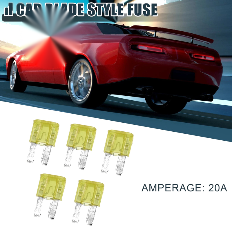 Boat Truck RV Camper Motorcycle Yellow 5 x 20A Car Mini Blade Fuse
